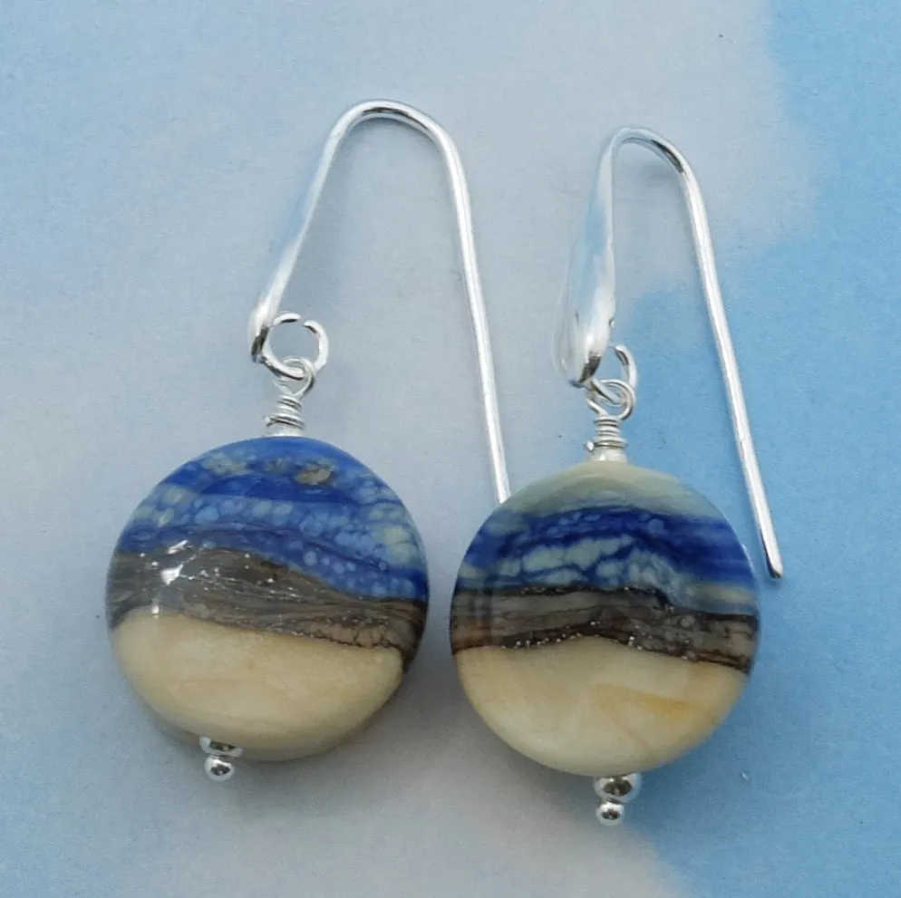 sand and blue sea earrings