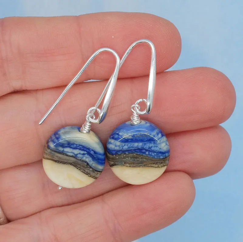 sand and blue sea earrings