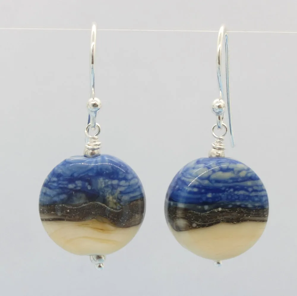 sand and blue sea earrings