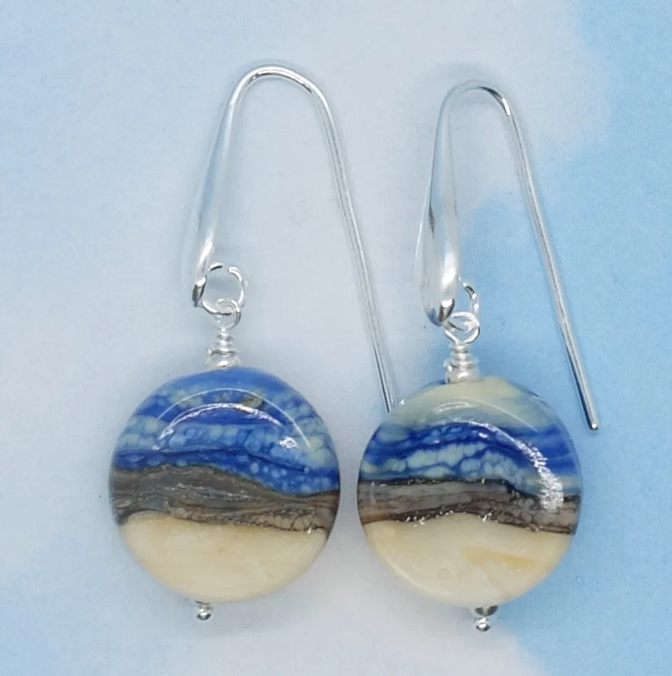 sand and blue sea earrings