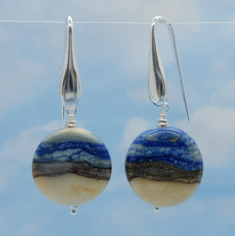 sand and blue sea earrings