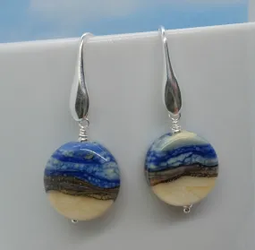 sand and blue sea earrings