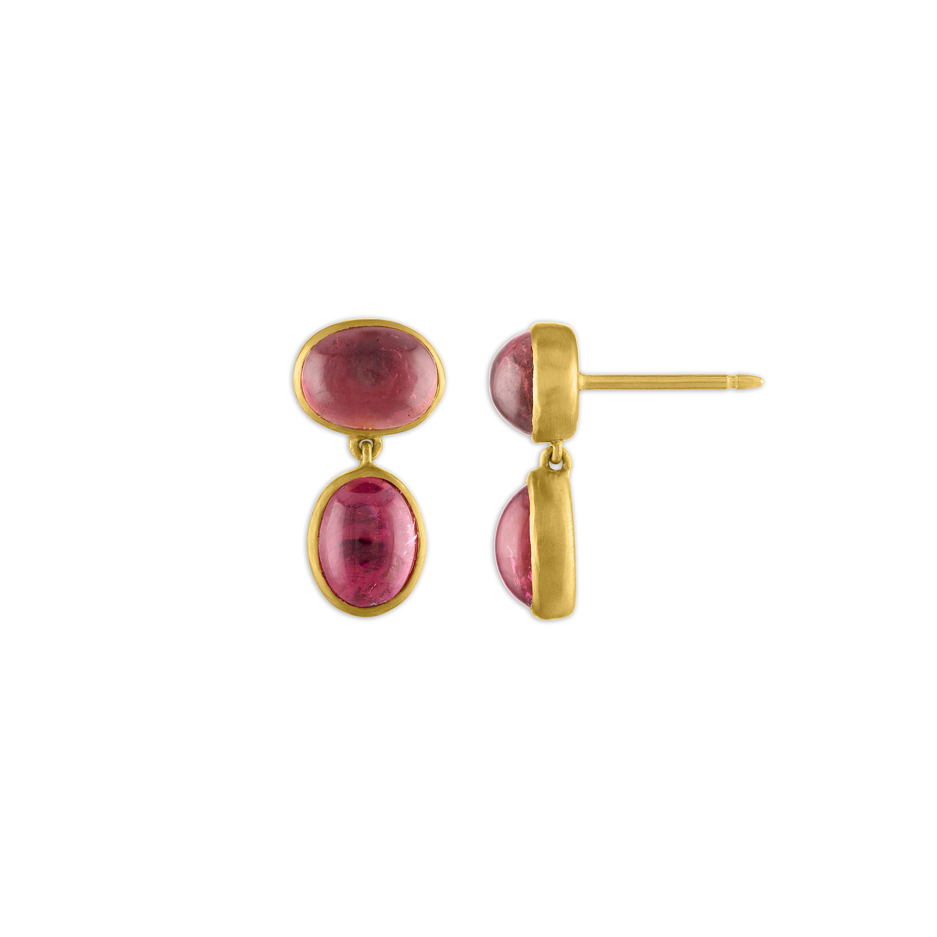 Small Pink Tourmaline Amphora Earrings