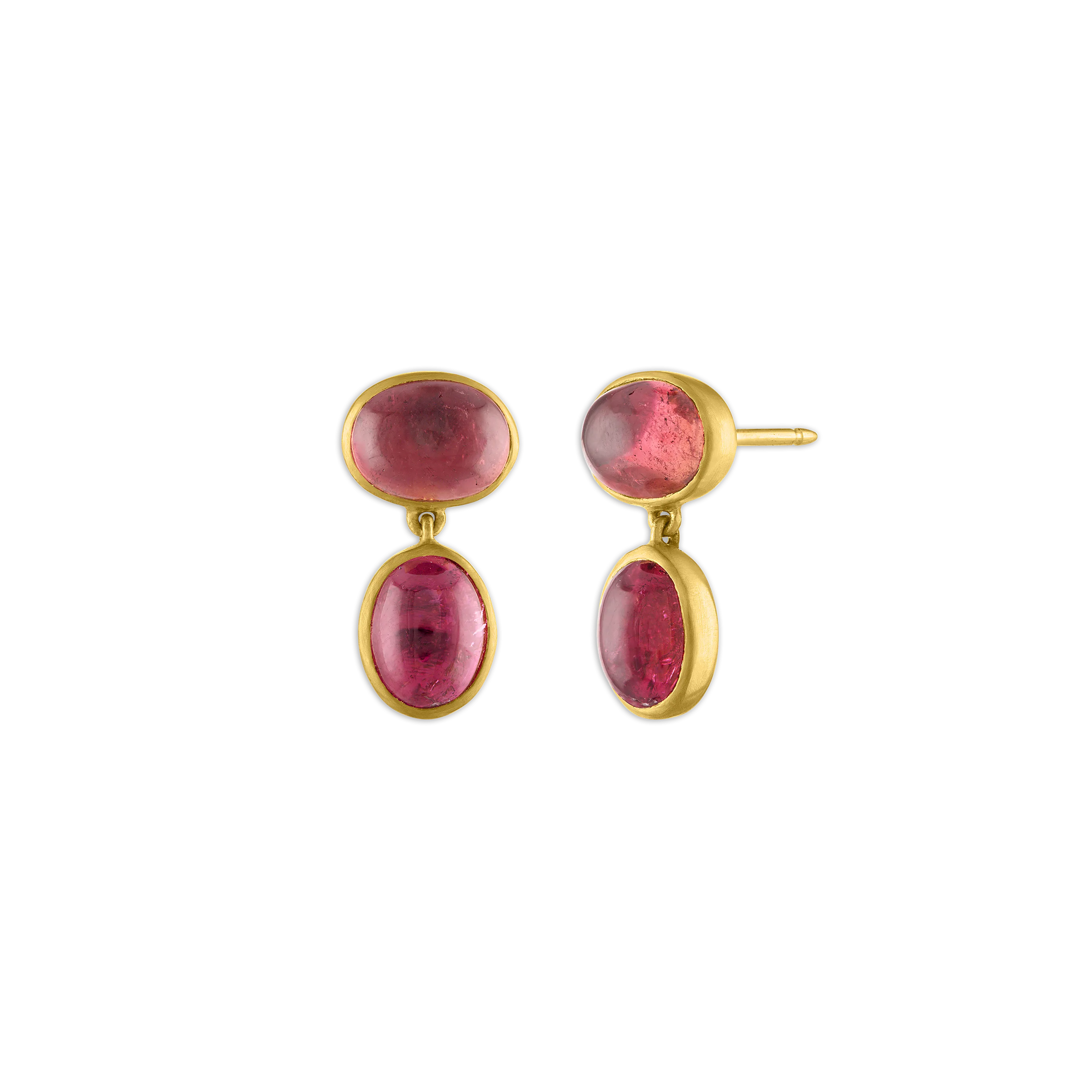 Small Pink Tourmaline Amphora Earrings