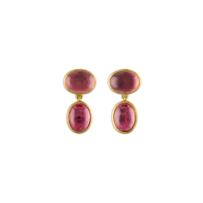 Small Pink Tourmaline Amphora Earrings