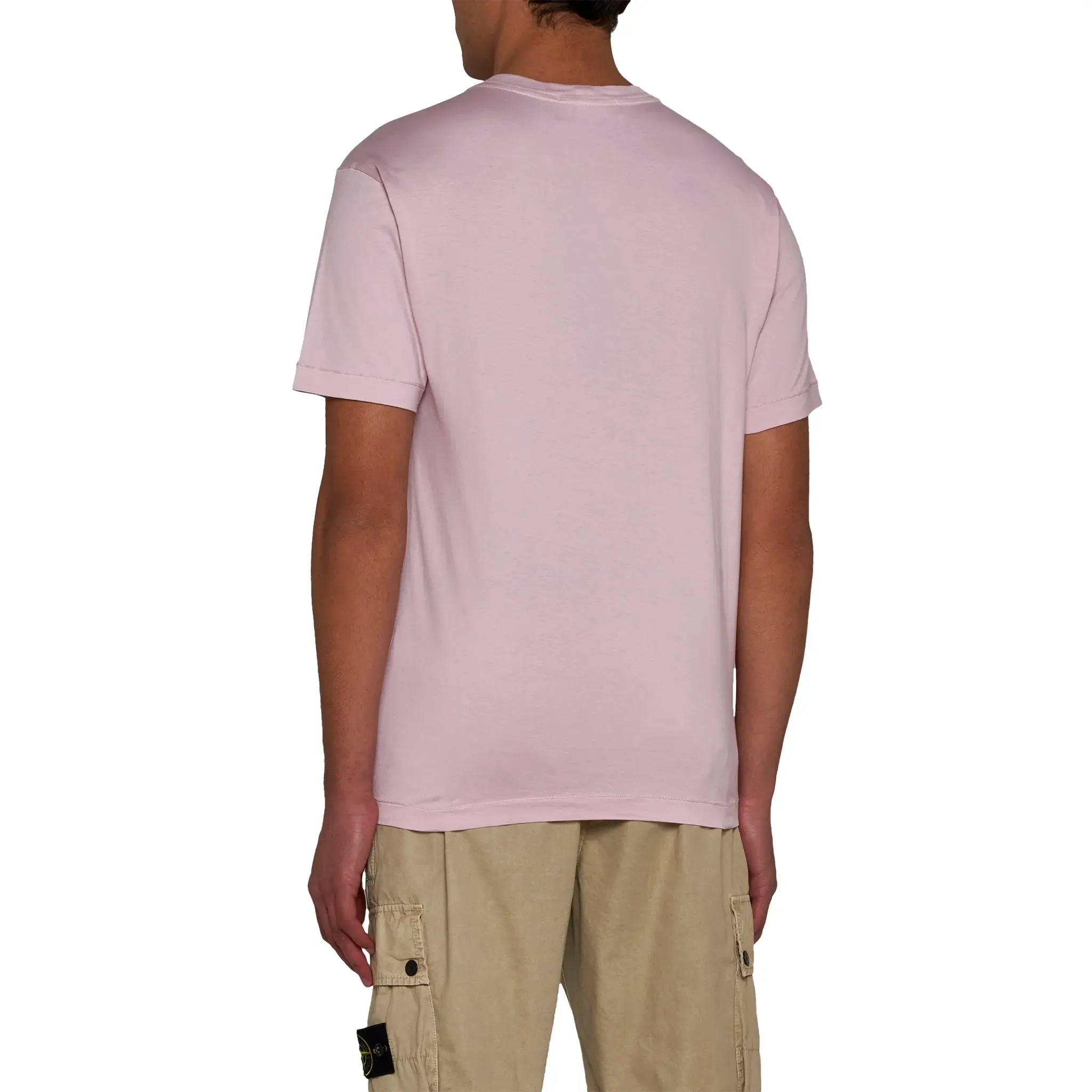 Stone Island Patch Logo Pink T Shirt