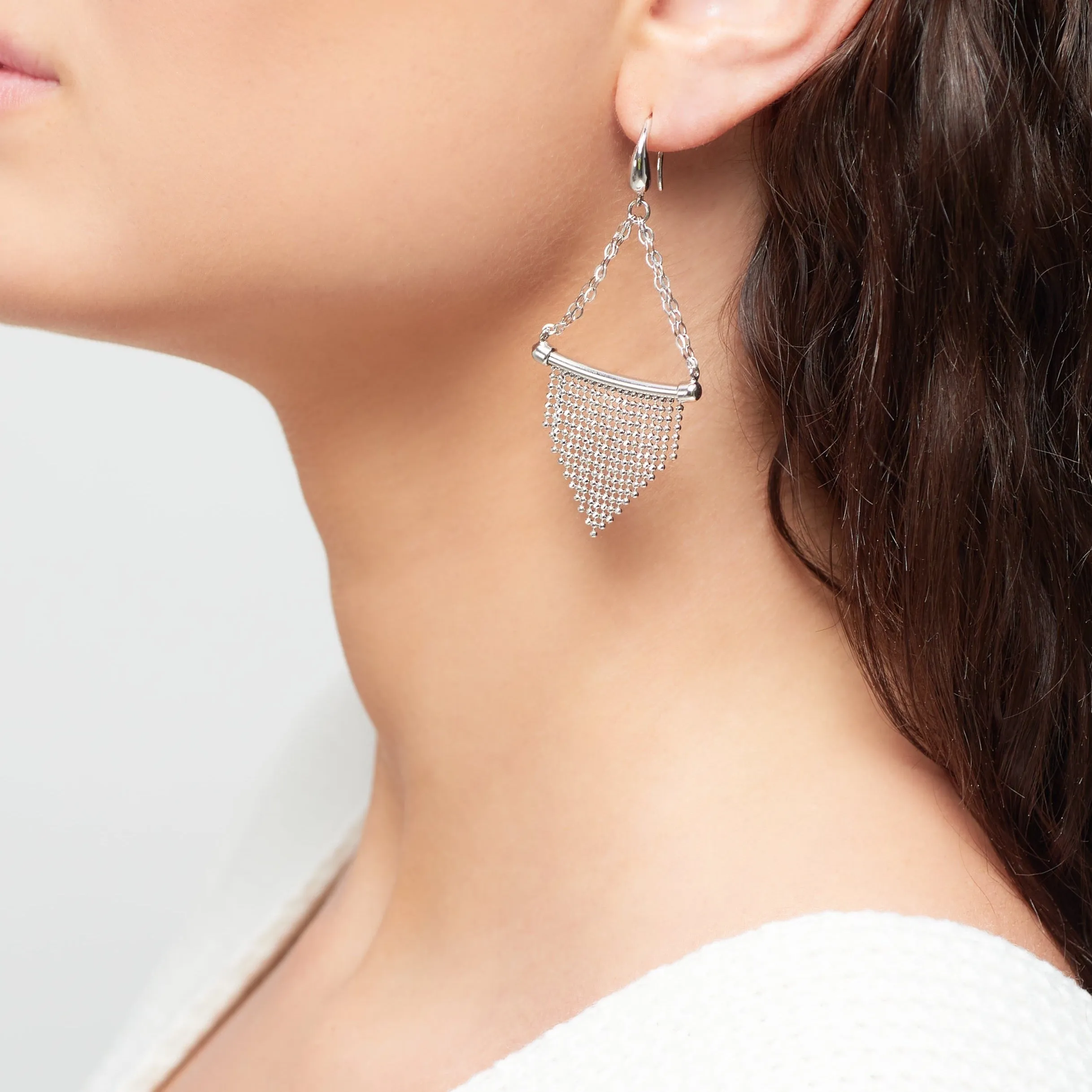 Triangle Fringe Chain Earring