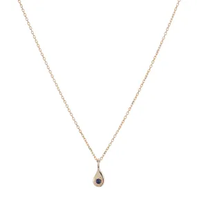 Twisted Teardrop Sapphire Necklace