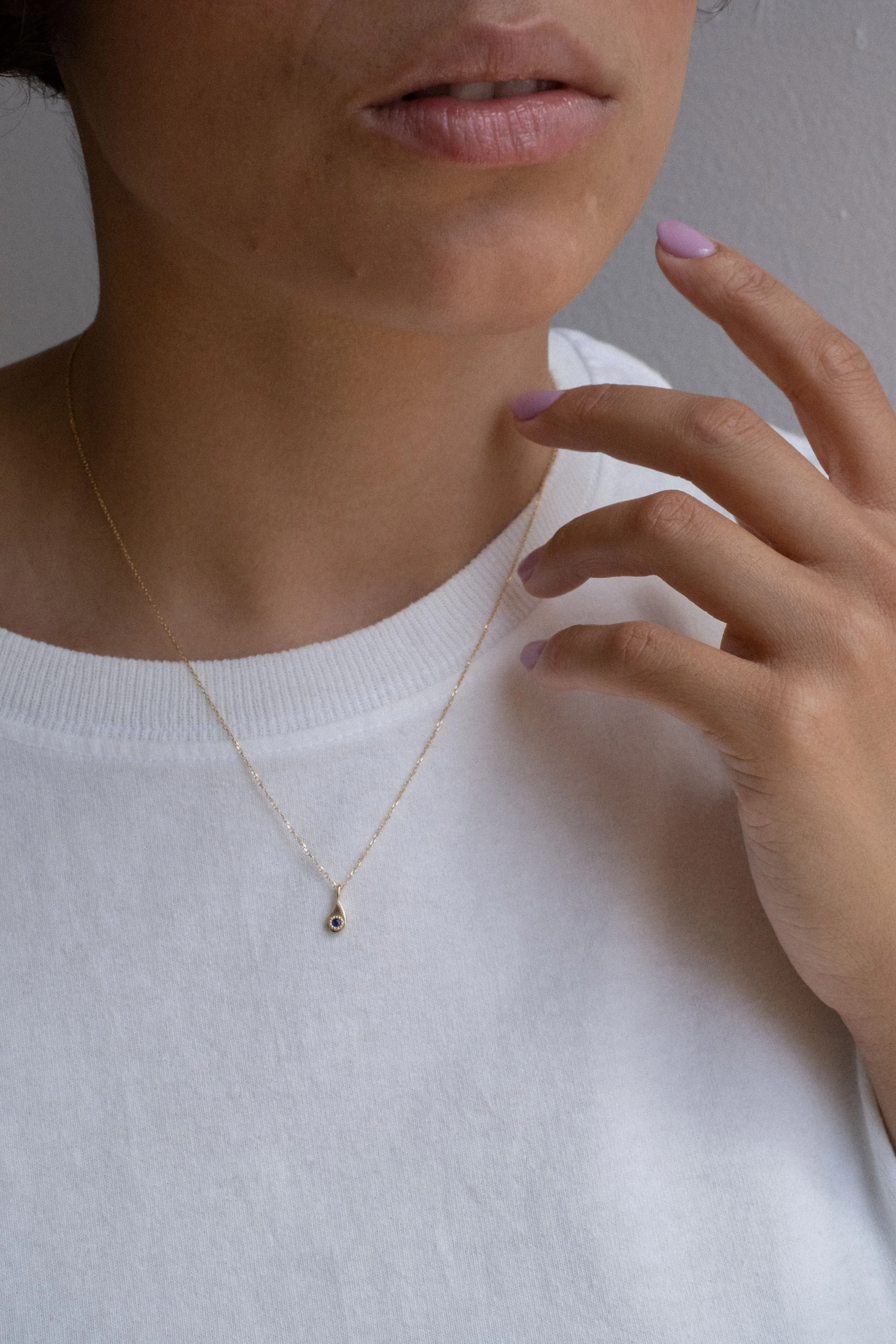 Twisted Teardrop Sapphire Necklace