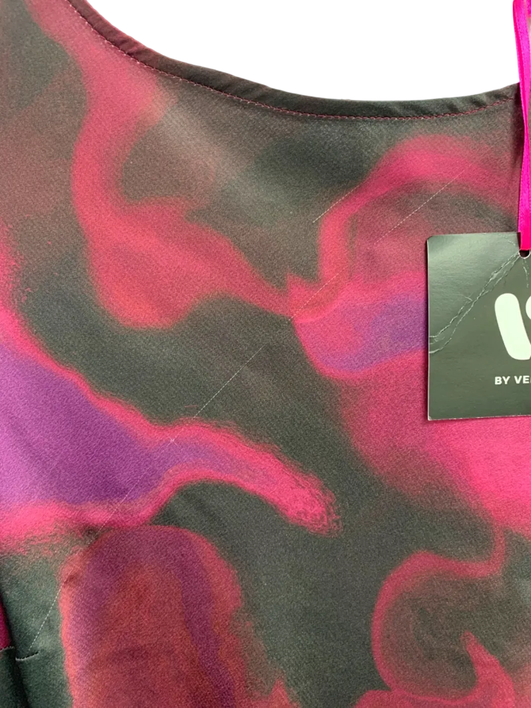 V by Very Pink and Black Abstract Print Dress UK 14