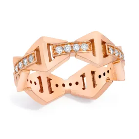 Walters Faith 18K Rose Gold Signature Diamond Bar Hexagon Ring