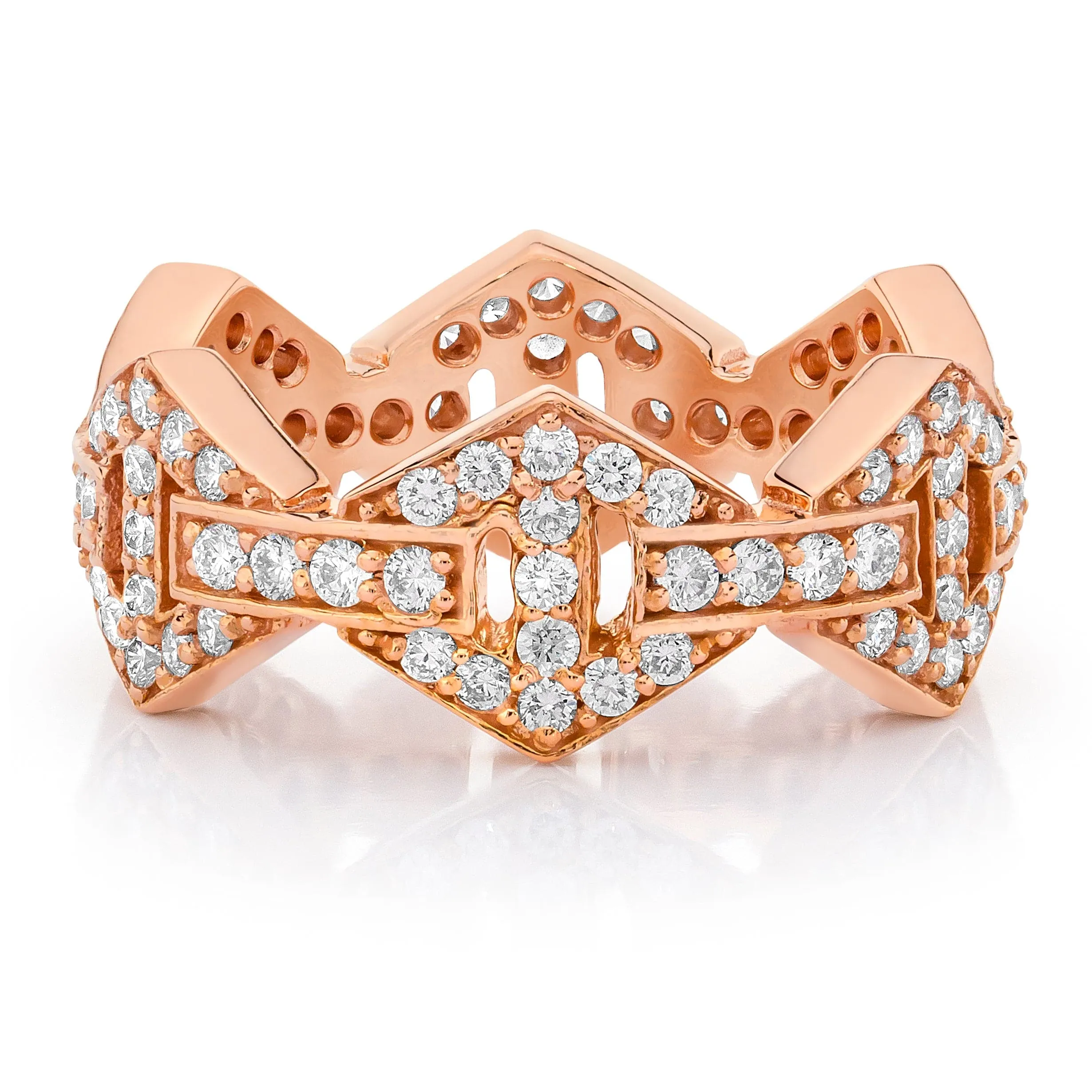 Walters Faith 18K Rose Gold Signature Pave Bar Hexagon Ring