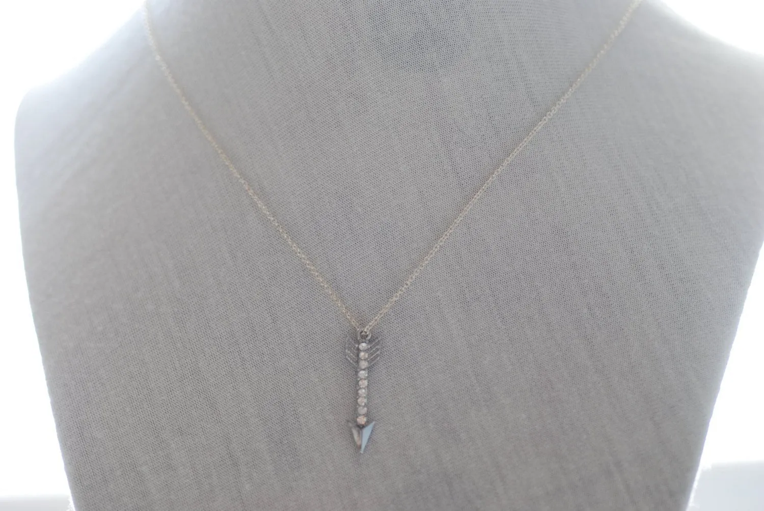 Wholesale Sterling Silver Arrow Necklace with Crystals, Crystal Arrow Necklace, Arrow Pendant,Dainty Arrow Necklace,Silver Arrow