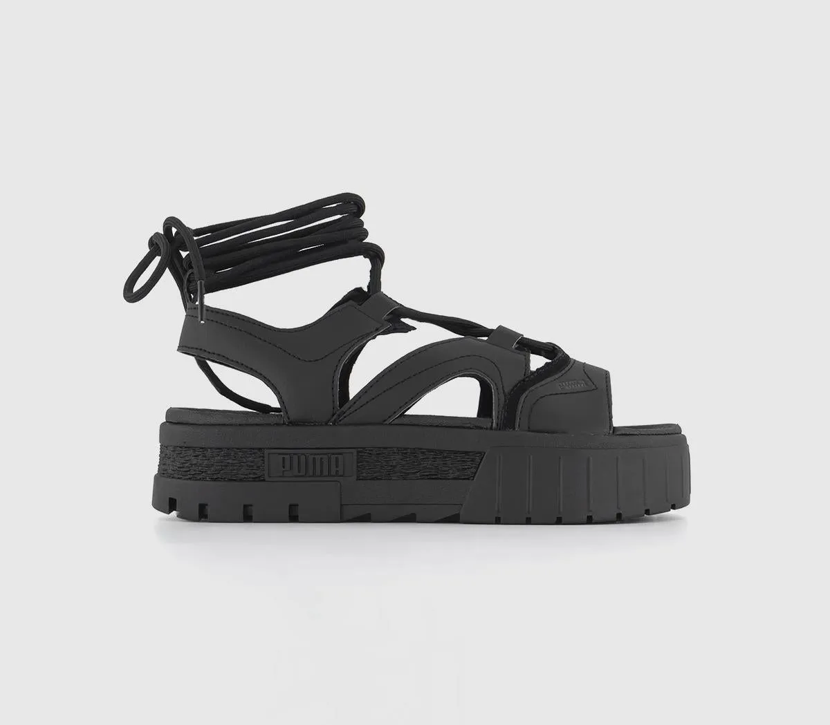 Womens Puma Mayze Sandal Laces Black White