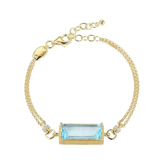 YGP Sterling CZ Blue Topaz Bracelet